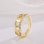 Classic Style Geometric Copper Plating Inlay Zircon 18k Gold Plated Open Ring