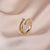 Classic Style Geometric Copper Plating Inlay Zircon 18k Gold Plated Open Ring