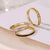 Classic Style Geometric Stainless Steel Rings Hollow Out Inlay Artificial Rhinestones Stainless Steel Rings 1 Set