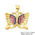 Classic Style Heart Shape Butterfly Copper Plating Inlay Zircon 18k Gold Plated Charms Jewelry Accessories