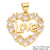 Classic Style Heart Shape Copper Plating Inlay Zircon 18k Gold Plated Charms