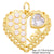 Classic Style Heart Shape Copper Plating Inlay Zircon 18k Gold Plated Charms