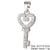 Classic Style Key Copper Plating Inlay Zircon White Gold Plated Charms Jewelry Accessories