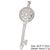 Classic Style Key Copper Plating Inlay Zircon White Gold Plated Charms Jewelry Accessories