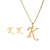 Classic Style Letter Stainless Steel Alloy Plating Earrings Necklace