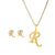 Classic Style Letter Stainless Steel Alloy Plating Earrings Necklace