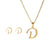 Classic Style Letter Stainless Steel Alloy Plating Earrings Necklace