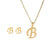 Classic Style Letter Stainless Steel Alloy Plating Earrings Necklace