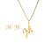 Classic Style Letter Stainless Steel Alloy Plating Earrings Necklace