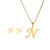 Classic Style Letter Stainless Steel Alloy Plating Earrings Necklace