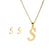 Classic Style Letter Stainless Steel Alloy Plating Earrings Necklace