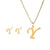 Classic Style Letter Stainless Steel Alloy Plating Earrings Necklace