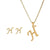 Classic Style Letter Stainless Steel Alloy Plating Earrings Necklace