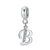 Classic Style Letter Sterling Silver Polishing Inlay Artificial Gemstones Jewelry Accessories