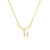 Classic Style Letter Titanium Steel 14k Gold Plated Zircon Pendant Necklace In Bulk