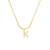 Classic Style Letter Titanium Steel 14k Gold Plated Zircon Pendant Necklace In Bulk