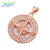 Classic Style Round Copper Plating Inlay Zircon 18k Gold Plated Jewelry Accessories