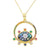 Classic Style Round Copper Plating Inlay Zircon 18k Gold Plated Jewelry Accessories