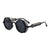 Classic Style Solid Color Ac Round Frame Full Frame Men's Sunglasses