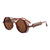 Classic Style Solid Color Ac Round Frame Full Frame Men's Sunglasses