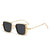 Classic Style Solid Color Ac Square Full Frame Men's Sunglasses