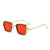 Classic Style Solid Color Ac Square Full Frame Men's Sunglasses