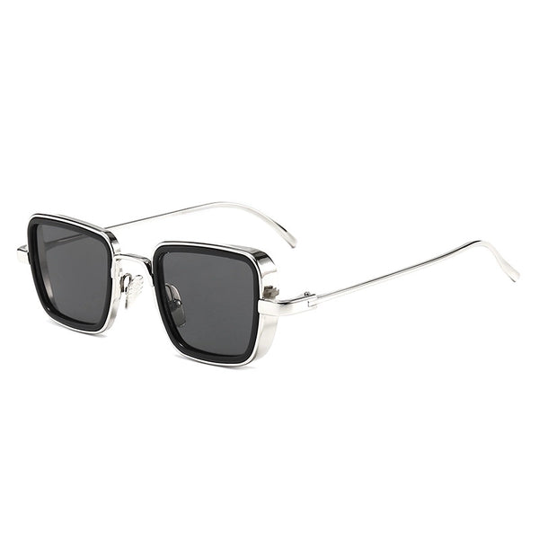 Classic Style Solid Color Ac Square Full Frame Men's Sunglasses