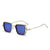 Classic Style Solid Color Ac Square Full Frame Men's Sunglasses