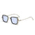 Classic Style Solid Color Ac Square Full Frame Men's Sunglasses