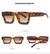 Classic Style Solid Color Ac Square Full Frame Women's Sunglasses