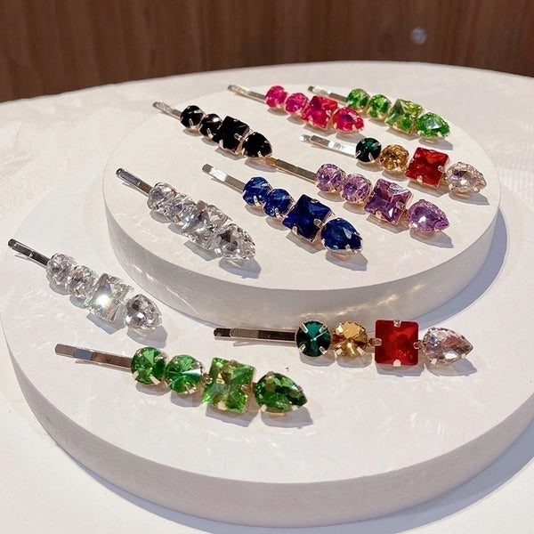 Classic Style Solid Color Rhinestone Diamond Hair Clip