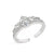 Classic Style Waves Crown Copper Zircon Open Ring In Bulk