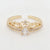 Classic Style Waves Crown Copper Zircon Open Ring In Bulk