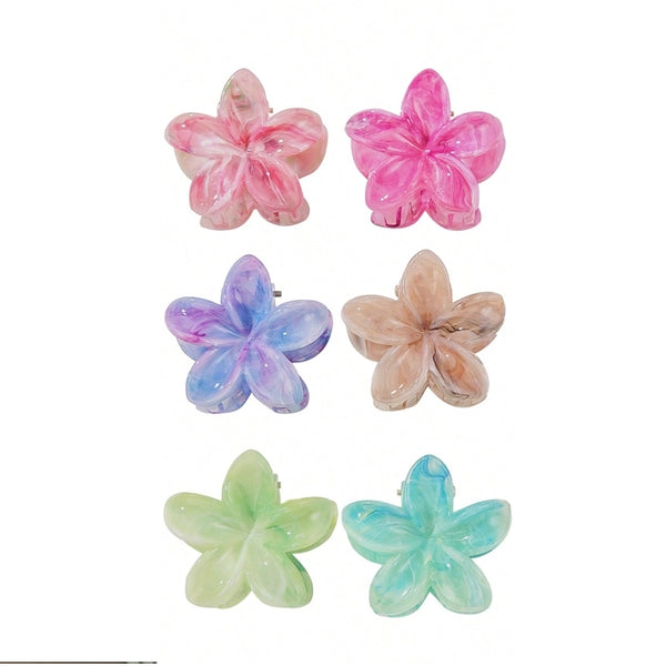 Color Dopamine Flower Hair Clip Female High Sense 2024 New Back Half Tie Hair Clip Headdress Hairpin