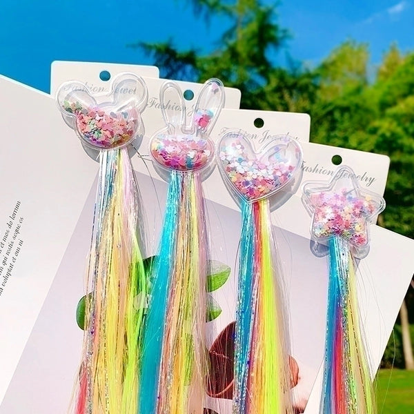 Colorful Wig Braid  Butterfly Cartoon Hairpin