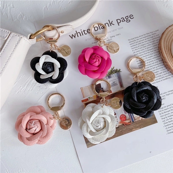 Commute Flower Pu Leather Women's Bag Pendant Keychain