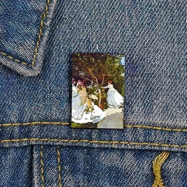 Commute Pin Color Block Mixed Materials Printing Unisex Brooches