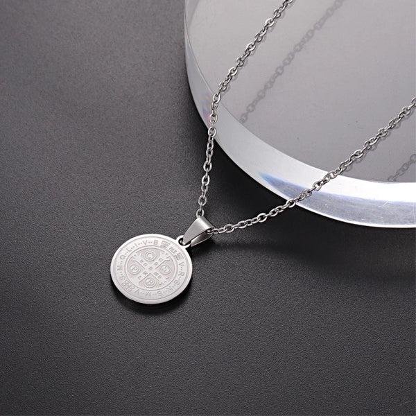 Commute Solid Color Stainless Steel Plating Silver Plated Pendant Necklace