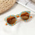 Cool Style Stripe Plaid Pc Oval Frame Full Frame Kids Sunglasses