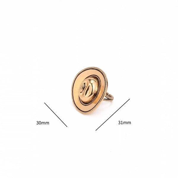 Copper 18K Gold Plated U Shape Hat Open Rings