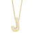 Copper Gold Plated Simple Style Letter Inlay Zircon Pendant Necklace