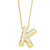 Copper Gold Plated Simple Style Letter Inlay Zircon Pendant Necklace