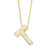 Copper Gold Plated Simple Style Letter Inlay Zircon Pendant Necklace