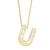 Copper Gold Plated Simple Style Letter Inlay Zircon Pendant Necklace