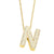 Copper Gold Plated Simple Style Letter Inlay Zircon Pendant Necklace