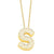 Copper Gold Plated Simple Style Letter Inlay Zircon Pendant Necklace