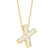 Copper Gold Plated Simple Style Letter Inlay Zircon Pendant Necklace