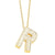 Copper Gold Plated Simple Style Letter Inlay Zircon Pendant Necklace