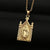 Copper Micro-inlaid Colored Zircon Virgin Mary Pendant Necklace