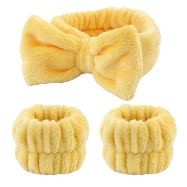 Coral Fleece Hair Band  Plush Waterproof Wrist Band Absorbent Sweat Wash Spa Bracelet Spa Wristband